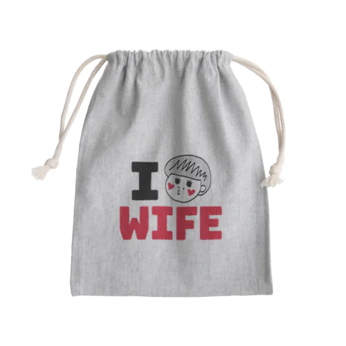 I am WIFEシリーズ (そんな奥さんおらんやろ) Mini Drawstring Bag