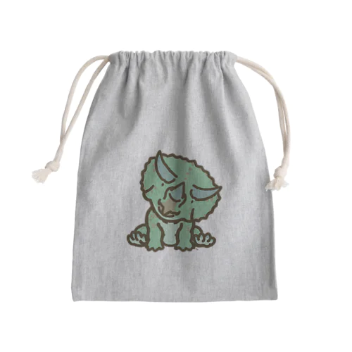 トリケラちゃん（お座り）首傾げ Mini Drawstring Bag