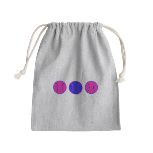 カラフル野球ボール　青ピンク① Mini Drawstring Bag