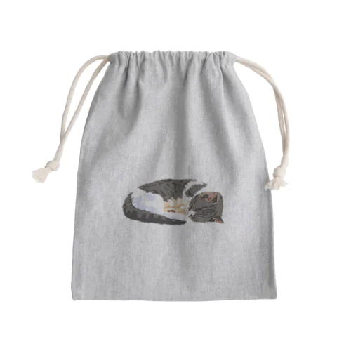 丸まる猫 Mini Drawstring Bag