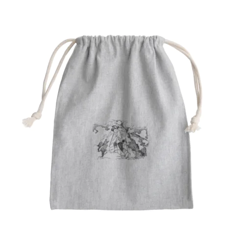 クマの山登り Mini Drawstring Bag