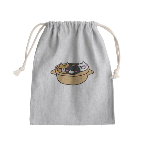 鍋ねこトリオ Mini Drawstring Bag