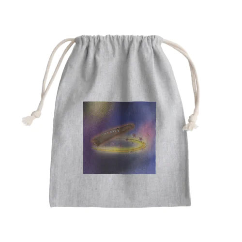 箏と桜（箏譜「荒城の月」イメージ画像）正方形 Mini Drawstring Bag