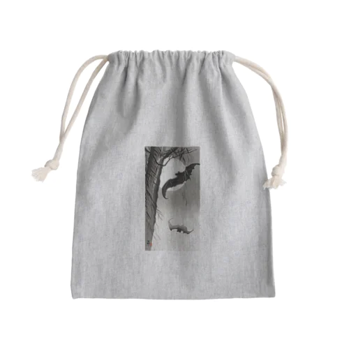 小原古邨　月に蝙蝠（コウモリ）Ohara Koson / Bats under the full moon Mini Drawstring Bag