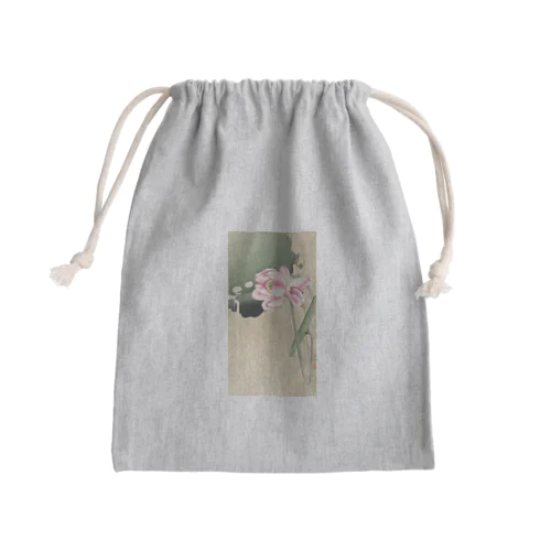 小原古邨　蓮と雀　Ohara Koson / Songbird and Lotus Mini Drawstring Bag