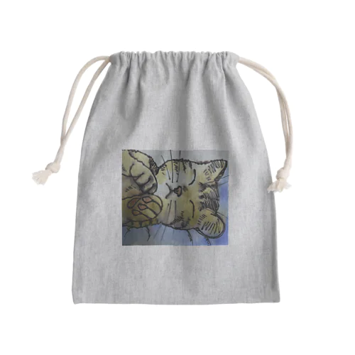 眠い猫 Mini Drawstring Bag