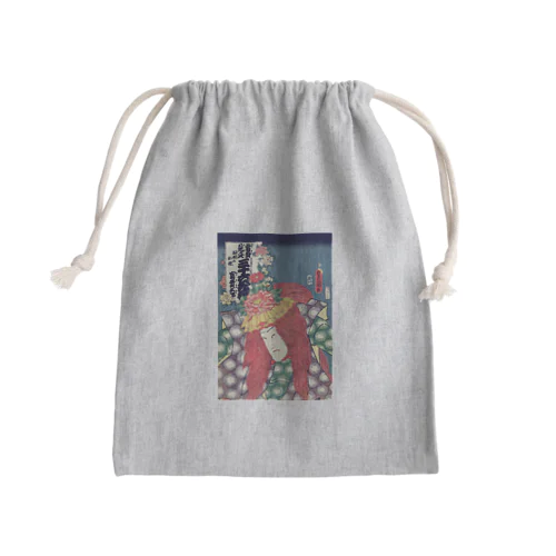 歌川国貞 / 役者絵 / 当盛見立三十六花撰 / 石橋の牡丹 / 富貴三郎 Mini Drawstring Bag