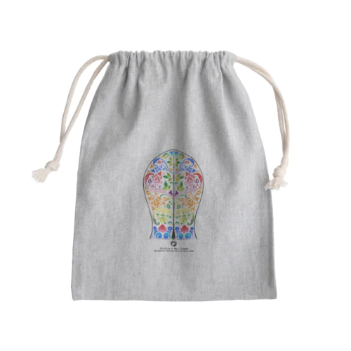 カヨナン　カラー背面、モノクロ前面 Mini Drawstring Bag