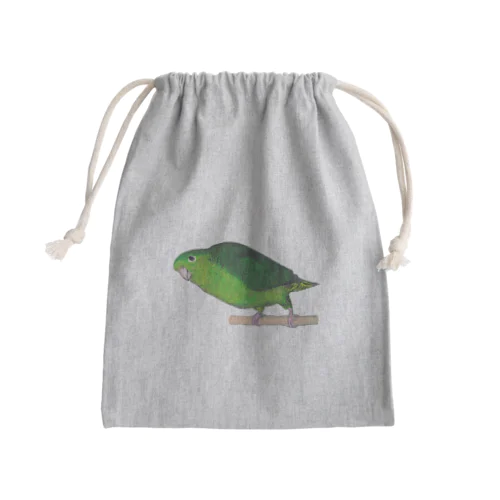 [森図鑑] サザナミインコ緑色 Mini Drawstring Bag