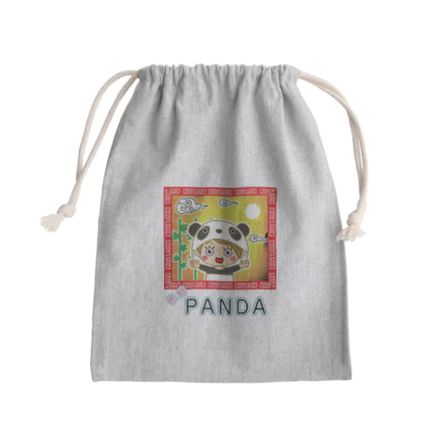 【キュートな彼女】你好PANDA着ぐるみ。 Mini Drawstring Bag