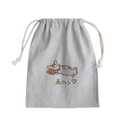 ハンカチを好きなねこ Mini Drawstring Bag