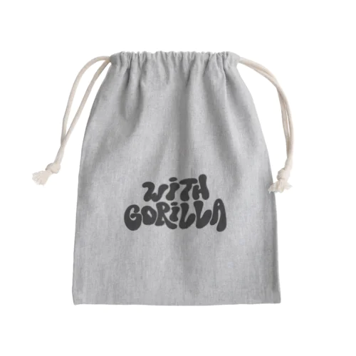 with Gorilla (hippie logo) Mini Drawstring Bag