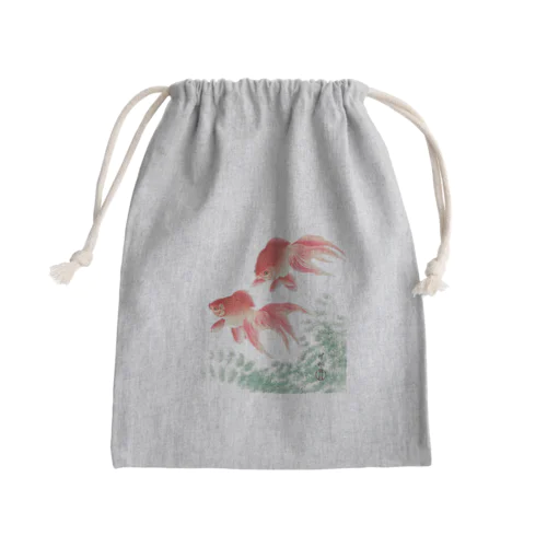 二匹の金魚　小原古邨作品編集　日本のアートTシャツ＆グッズ Mini Drawstring Bag