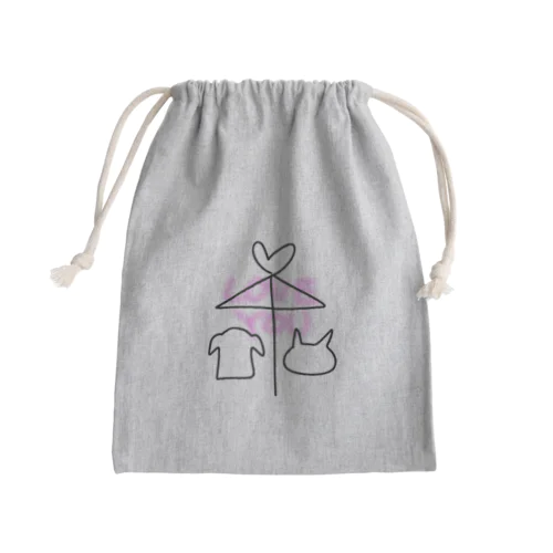 相合い傘ラビュー Mini Drawstring Bag