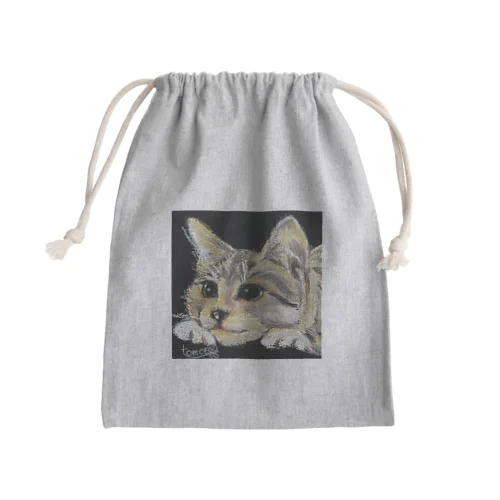 チョークアートの子猫ちゃん😊 Mini Drawstring Bag