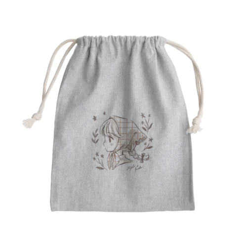 バンダナのお嬢さん Mini Drawstring Bag