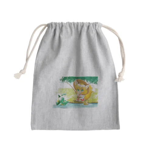 釣り吉お稲荷ちゃんと河童の河姫ちゃん Mini Drawstring Bag