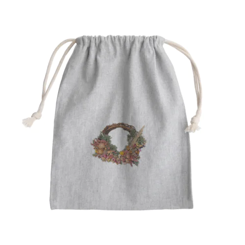 ドライフラワーリース Mini Drawstring Bag