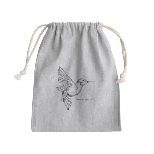 フォントイラストレーション『hummingbird（ハミングバード・ハチドリ）』 Mini Drawstring Bag