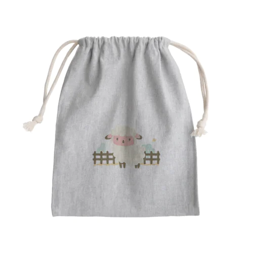 Sheep on the farm Mini Drawstring Bag