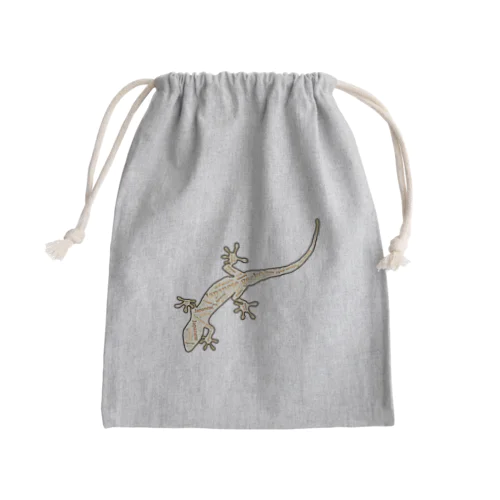 Japanese gecko(ニホンヤモリ)　英語デザイン Mini Drawstring Bag