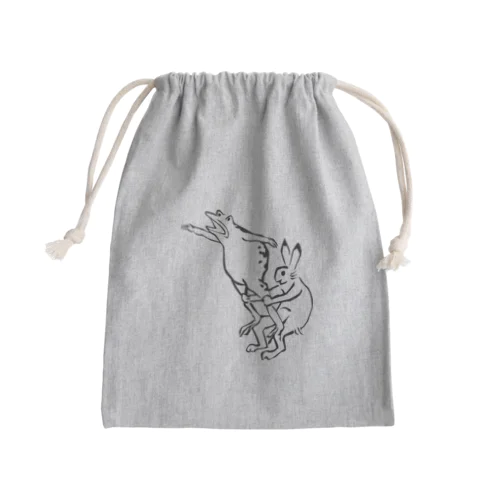 鳥獣戯画現代版　組体操 Mini Drawstring Bag