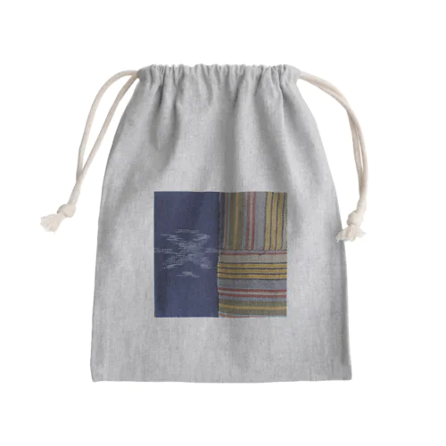 古布のかけら『ちっくたっく』 Mini Drawstring Bag