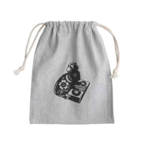 DJ小梅（DJシャオメイ、DJうさぎ）黒 Mini Drawstring Bag