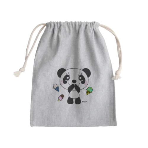 アイス大好きパンダくん♡ Mini Drawstring Bag