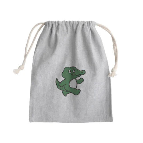 てくてくワニ Mini Drawstring Bag