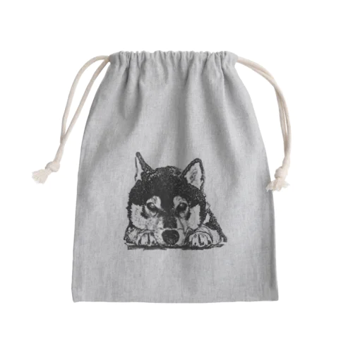 黒柴 Mini Drawstring Bag