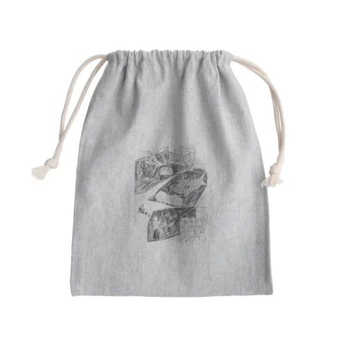 シャチ vsサメ（モノクロver.） Mini Drawstring Bag