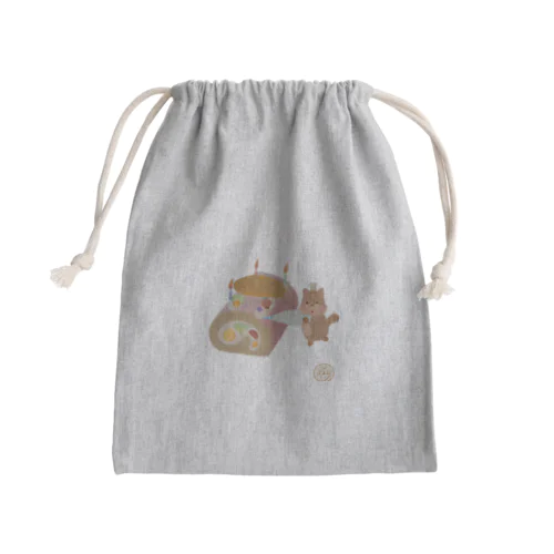 絵本『くるくるロールケーキ』 Mini Drawstring Bag