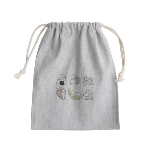 ハグする赤ちゃんまとめ(くすみカラー) Mini Drawstring Bag