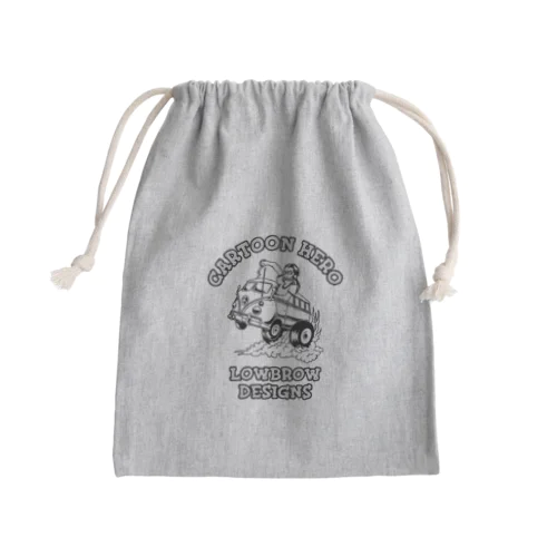 ヒッピーとマイクロバスのローブローアート Mini Drawstring Bag