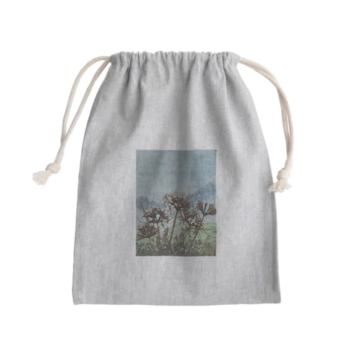 押し花『さんさ　しおん』 Mini Drawstring Bag