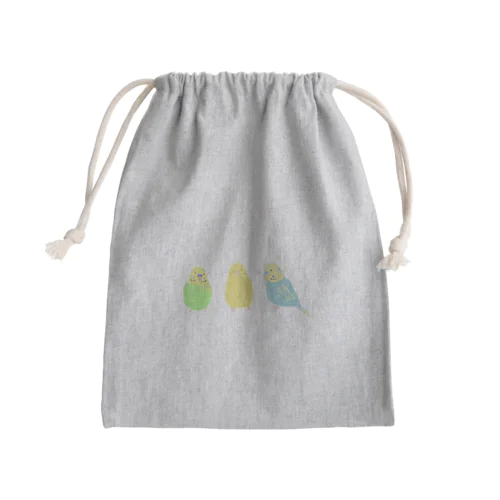 セキセイインコ_パステル Mini Drawstring Bag