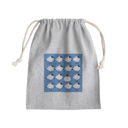 夏毛のユリカモメがいっぱい Mini Drawstring Bag