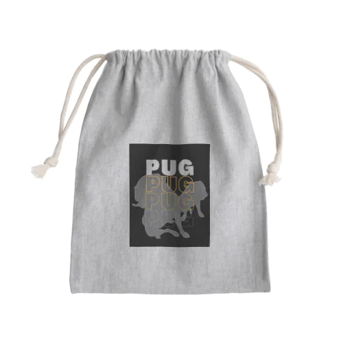 Pug silhouette Mini Drawstring Bag