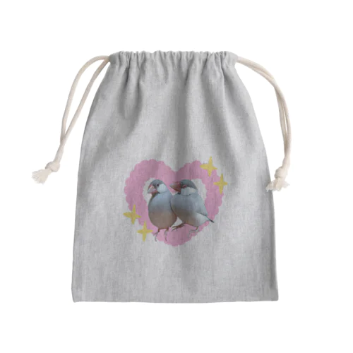 ラブラブンチョウ Mini Drawstring Bag