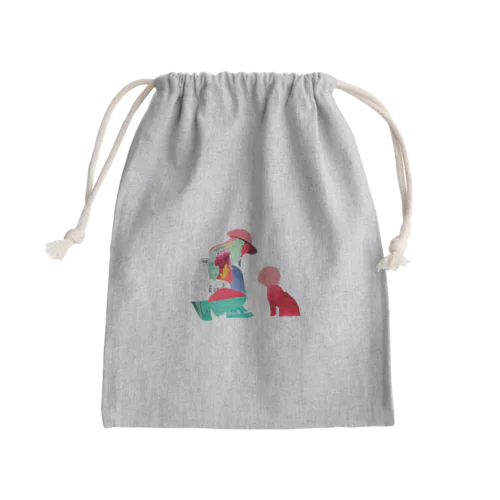 目線を合わせて Mini Drawstring Bag