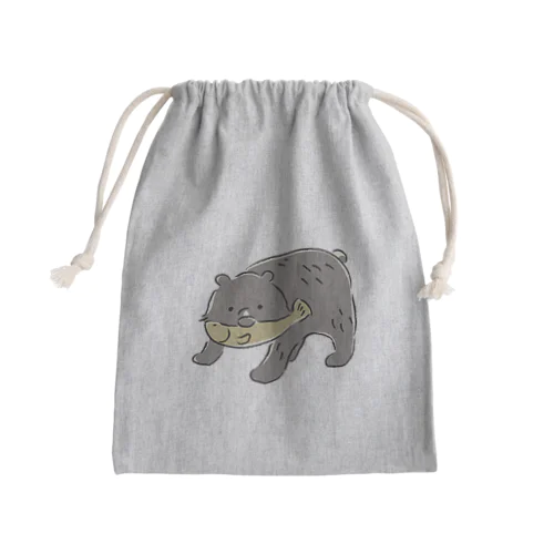ゆる木彫り熊 Mini Drawstring Bag