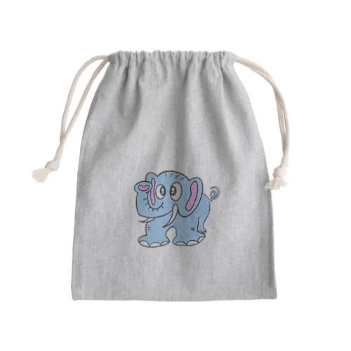 0008・青いぞうさん（じゅうにブランド） Mini Drawstring Bag