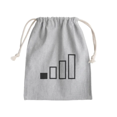 アンテナ1本【バッグ】【横幅いっぱい】【デザイン色：黒】 Mini Drawstring Bag