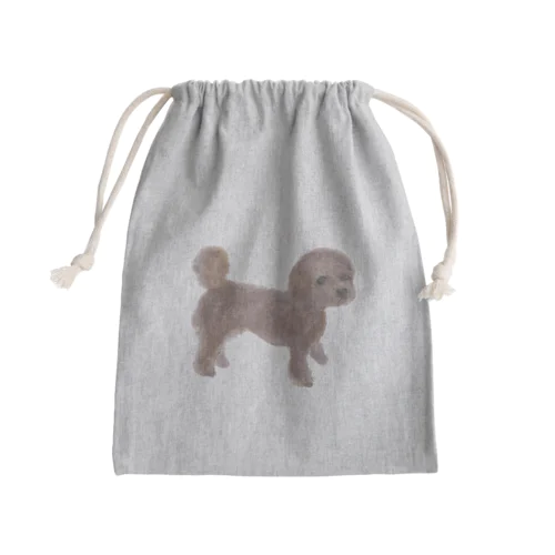 水彩画トイプードルこっち見た Mini Drawstring Bag