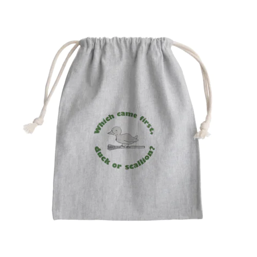 Which came first  Mini Drawstring Bag