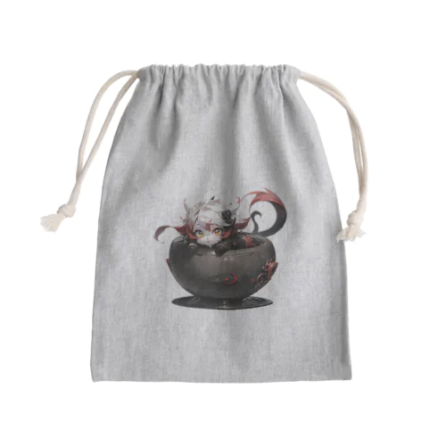 壺に入ったチビキャラのようななにか Mini Drawstring Bag