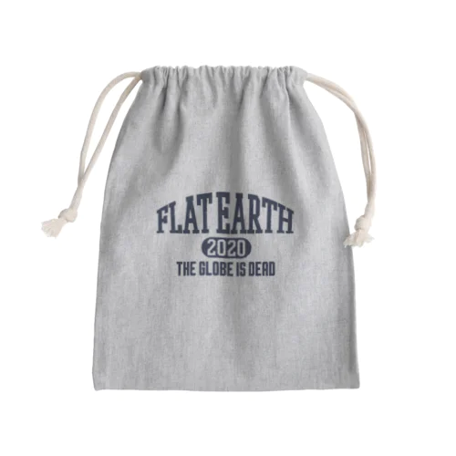 カレッジ風(ネイビー)　フラットアース FLATEARTH Mini Drawstring Bag