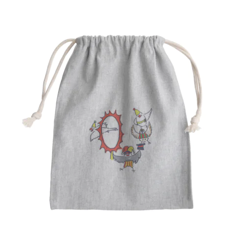 小鳥サーカス団員文鳥 Mini Drawstring Bag