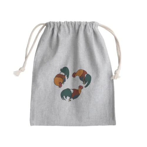 三つ巴郡上地鶏(少) Mini Drawstring Bag